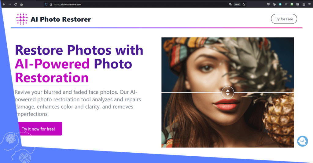 Webseite AI Photo Restorer