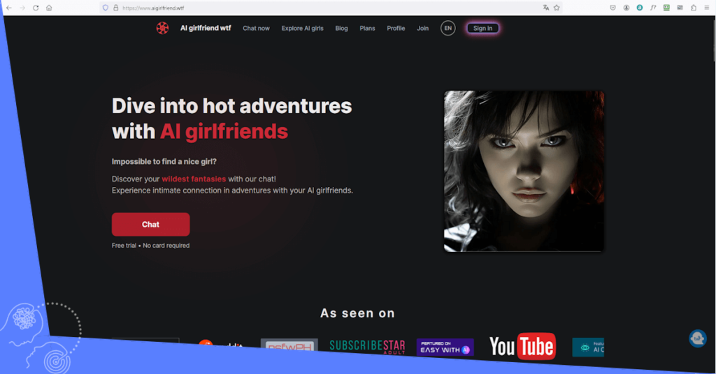 Webseite AI girlfriend wtf